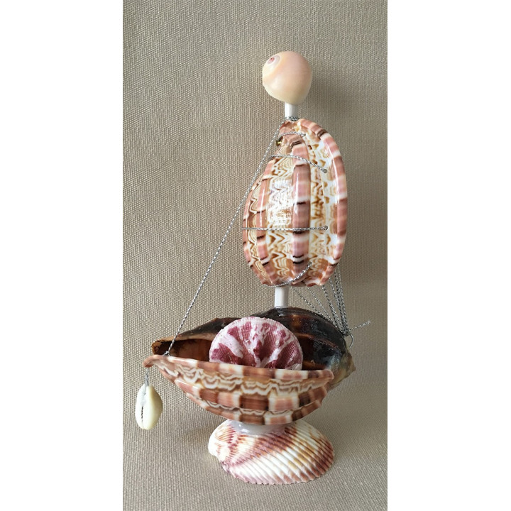 Bateau Coquillages avec Harpa 16cm par 6