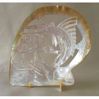 Huître Perlière Sculptée Espadon 15/20cm lot de 1