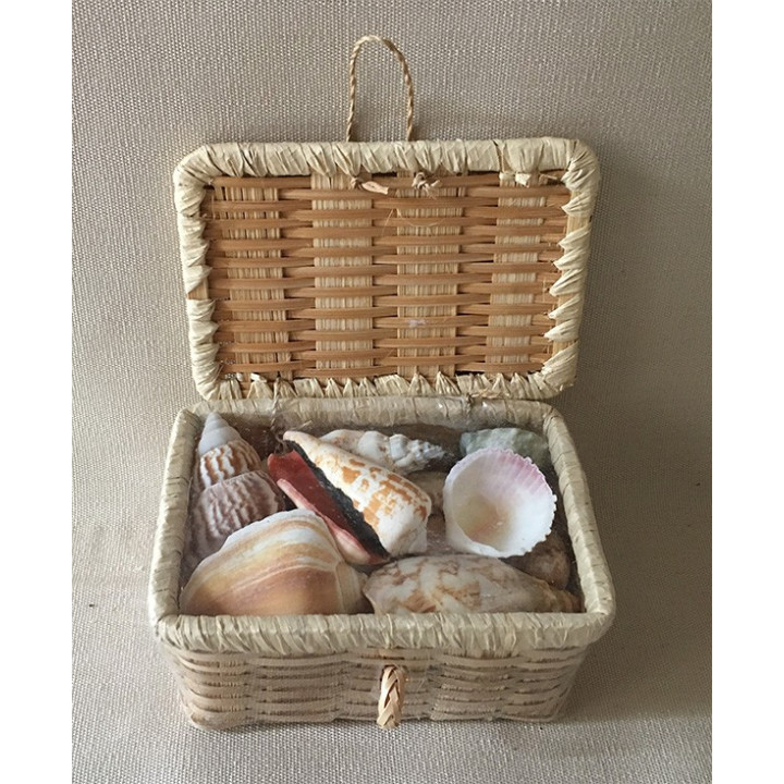 Mini basket 10x15cm filled with shells