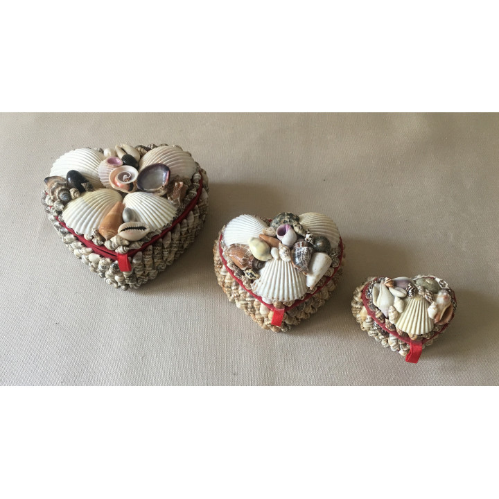 Coffret à Bijoux Forme Coeur grand modèle 10/13cm lot de 12