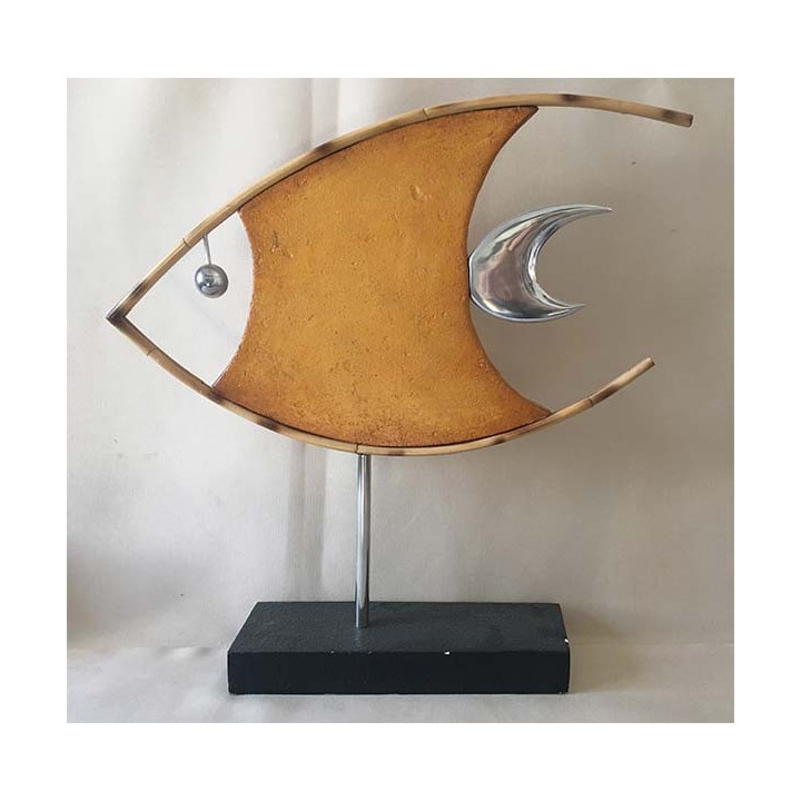 Deco - Bamboo Fish Stone - Alu on Base 50x52cm 