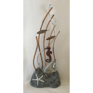 Déco - Fond Marin Bambou Pierre & Alu 25x61cm