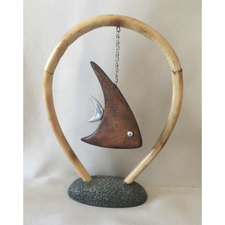 Déco - Poisson Pierre & Alu Bambou 25x35cm