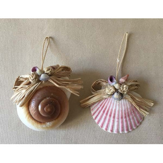 Déco coquillages Pailletés lot de 12