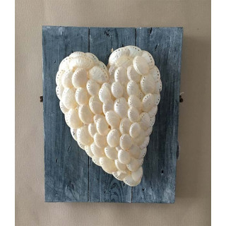 Heart Abalone Nacrée on frame Wood lot of 1