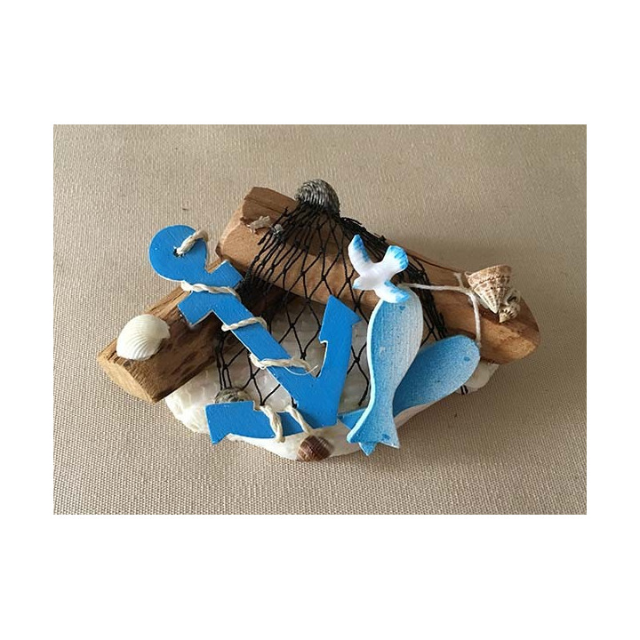 Déco Mer sur Bois & Coquillages 12/13CM par 6