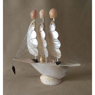 Bateau Nacré 3 Voiles 22.5cm lot de 6