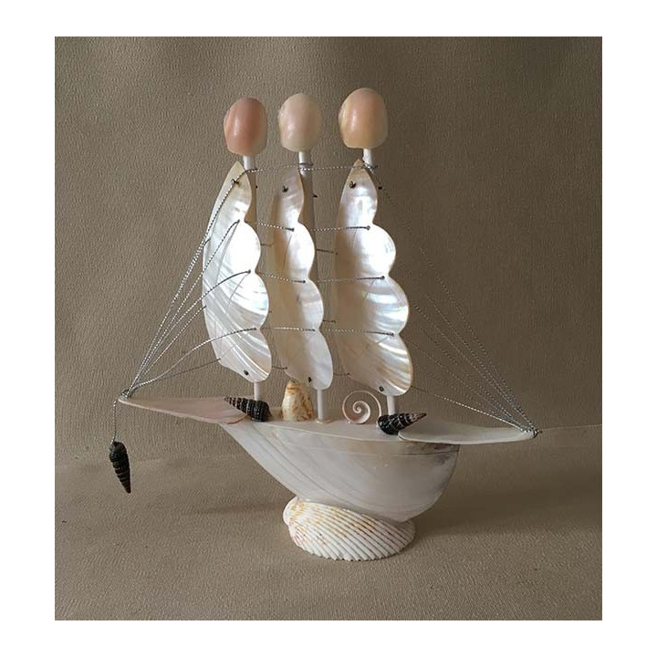 Boat Nacré 3 Sails 22.5cm lot of 6