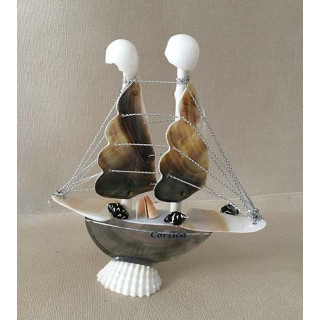 Boat 2 Sails Pteria 12cm by 6
