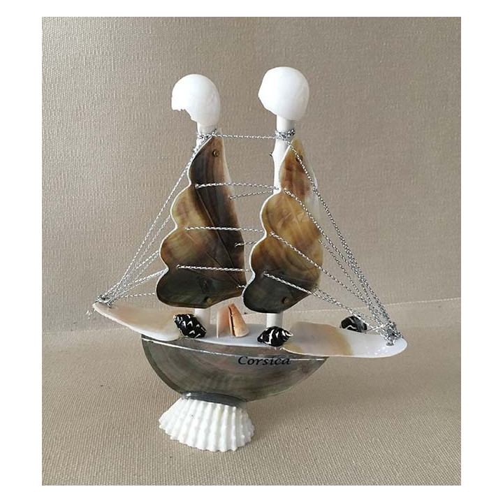 Bateau 2 Voiles Ptéria 12cm par 6