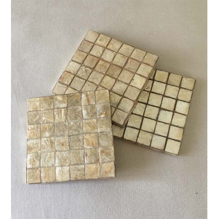 Dessous de Verre Mosaïque Capiz 10x10cm lot de 6