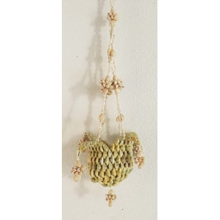 Porte plante en coquillages à pendre 60cm par 2