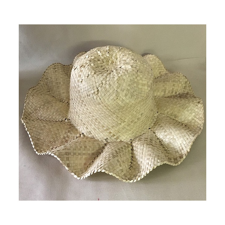 Chapeau Paille Bords Ondulés lot de 12