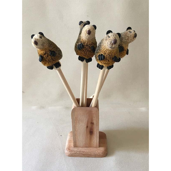 Crayon Bois Marmotte Fibre Coco lot de 6