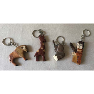 Porte clefs bois assortis par 12