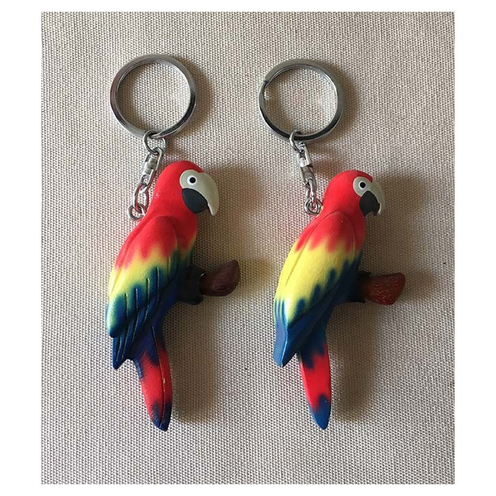 Porte clef Perroquet Bois lot de 12