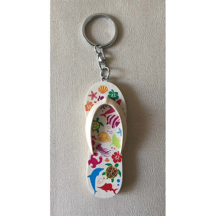 Porte clef Tong plage 8cm lot de 12