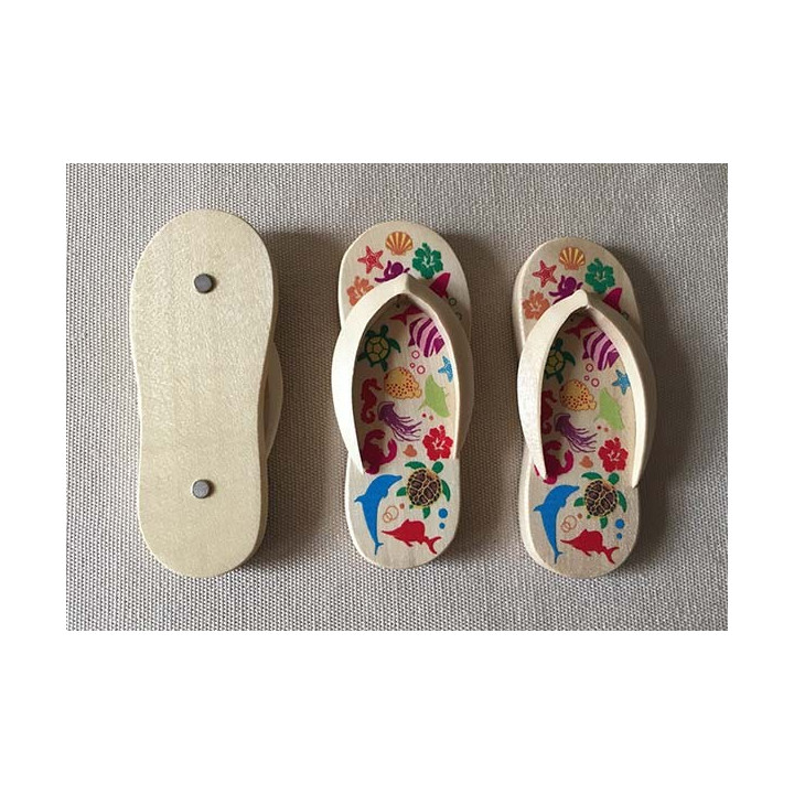 Magnet Tong Plage 8cm lot de 12