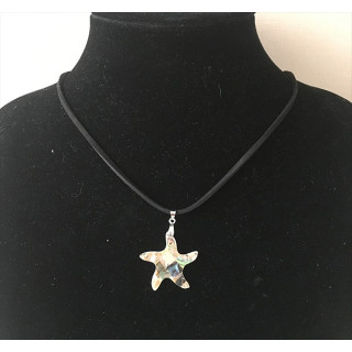 Mother-of-pearl/abalone star pendant on Cordon lot of 12