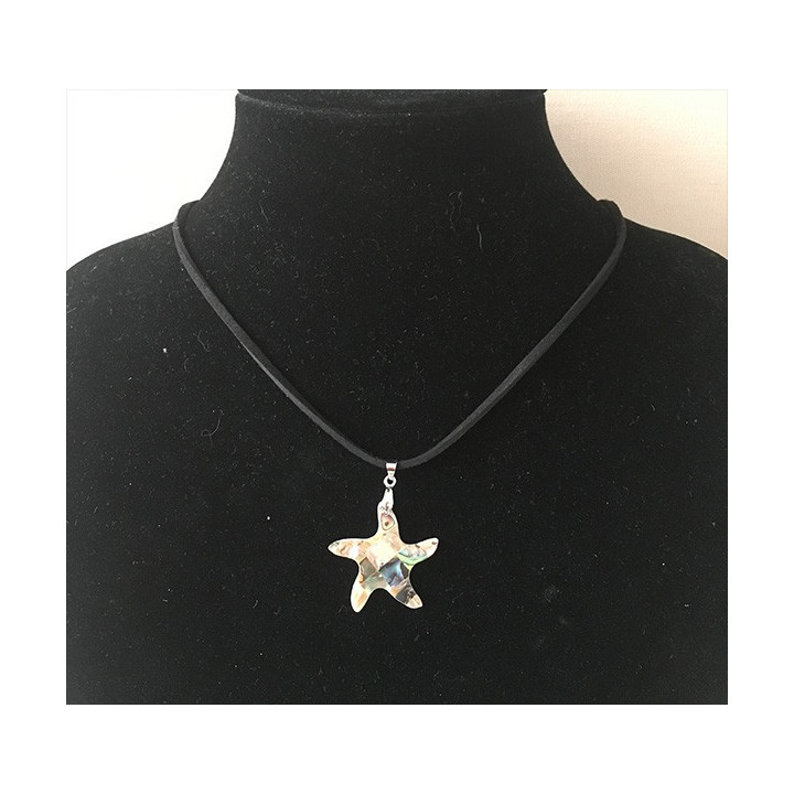 Mother-of-pearl/abalone star pendant on Cordon lot of 12