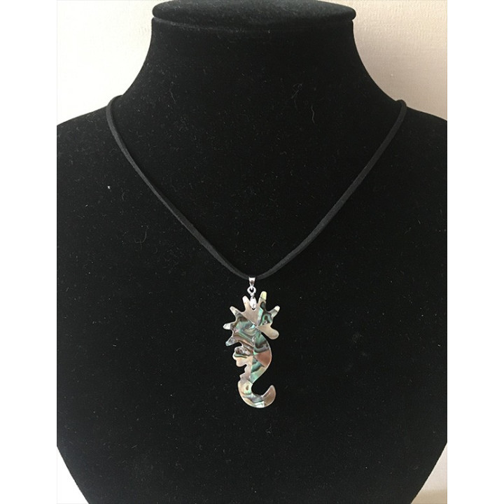 Abalone Hippocampus pendant on Cordon 4cm lot of 6