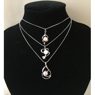 Pearl pendant necklace / Cradle Metal lot of 12