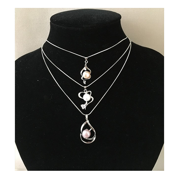 Collier Pendentif Perle de culture par 4