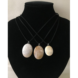 Pendentif Corail Fossile sur cordon lot de 6