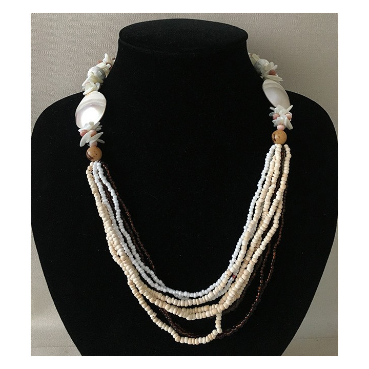 Multirang necklace with Nautile - Nacre lot of 3