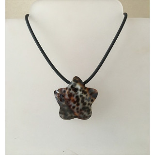 Pendentif Etoile Cypraea Tigris sur Cordon lot de 6