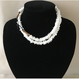 Collier Heischi Blanc & Coco 45cm lot de 12