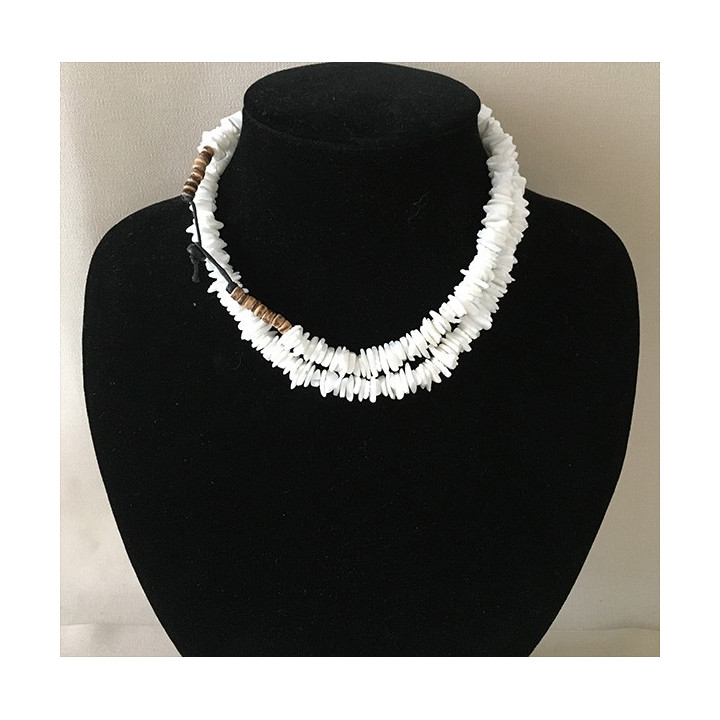 Collier Heischi Blanc & Coco 45cm lot de 12
