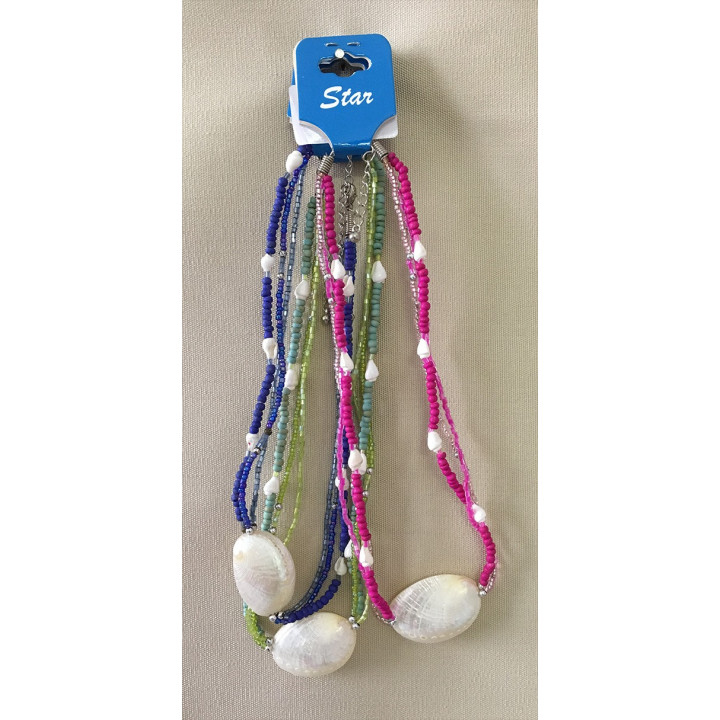 Collier Perles & Abalone Nacrée lot de 12