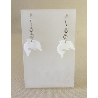 Dolphin mother-of-pearl crochet earrings by 12