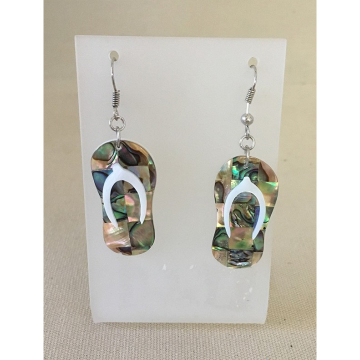 Boucles d'oreilles tong abalone 30mm par 6