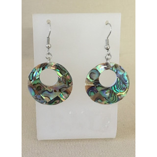 Abalone Rond Earrings Evided lot of 6