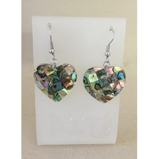 Boucles d'oreilles Abalone Paua Coeur lot de 6