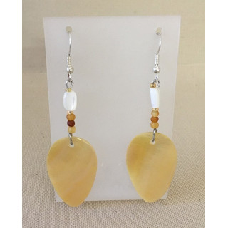 Boucles d'oreilles Crochet Disque Nacre & Perles lot de 12