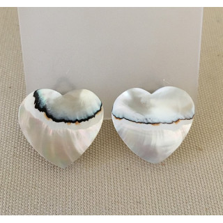 Clip Heart Nautile Earrings Batch of 6