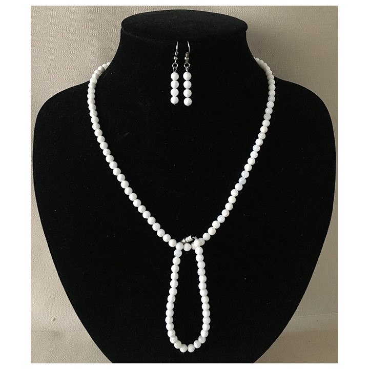 Parure Collier, Bracelet, BO Nacre lot de 3