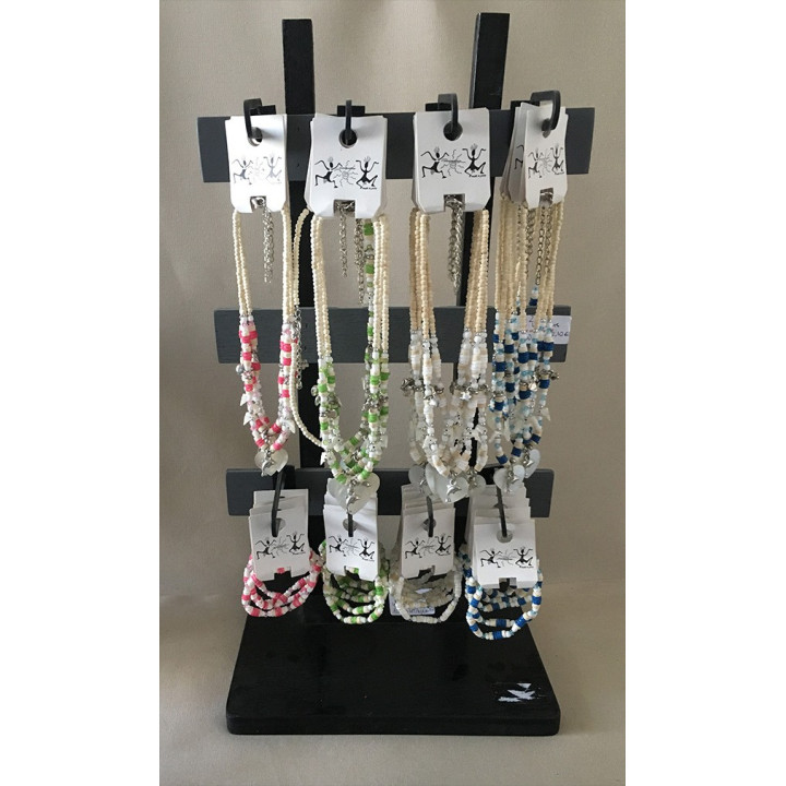 Parures Collier / Bracelet Coeur Nacre et perles par 24