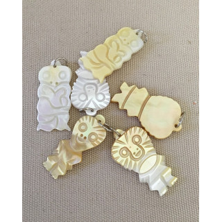 Pendentif Nacre Tikis lot de 12