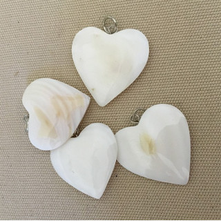 Pendentif Nacre Coeur 25mm lot de 12