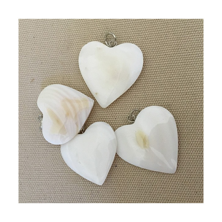Nacre Coeur pendant 25mm lot of 12