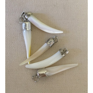 Nacre Trocha Dent Fine Silver Mount pendant lot of 25