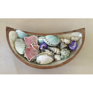 Pendentif Coquille Bordure Argentée lot de 50