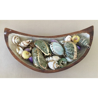 Pendentif Coquille Bordure Dorée lot de 50