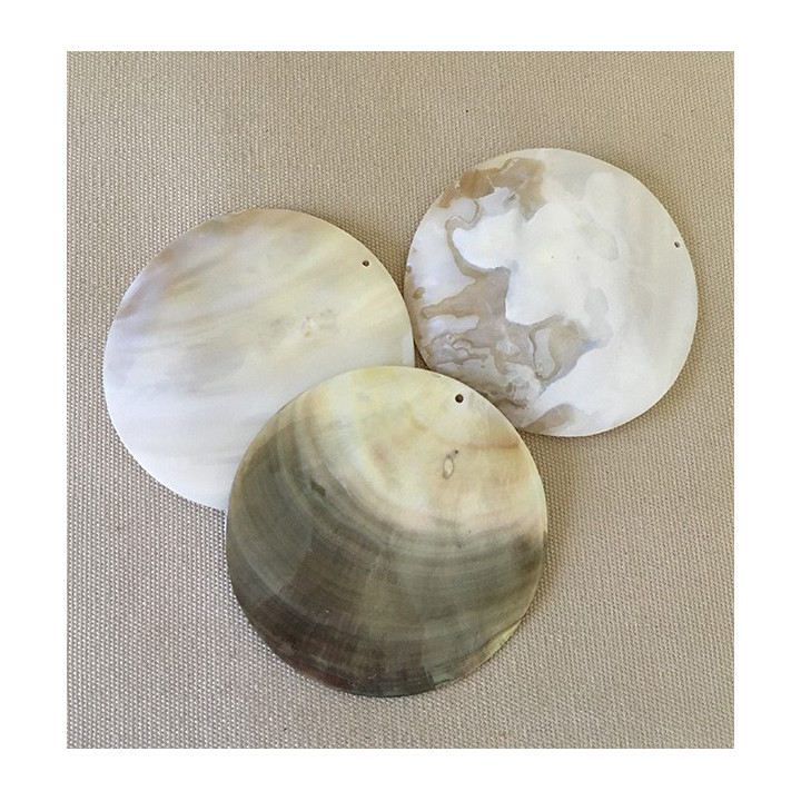Nacre Shell pendant Perce 6cm lot of 12