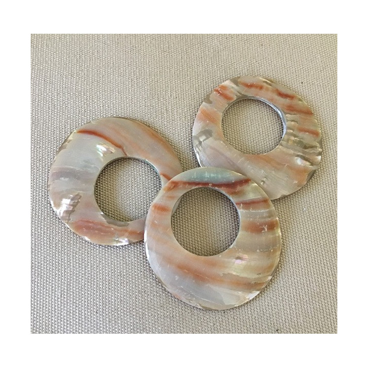 Abalone Rond Evidé 4cm lot de 10
