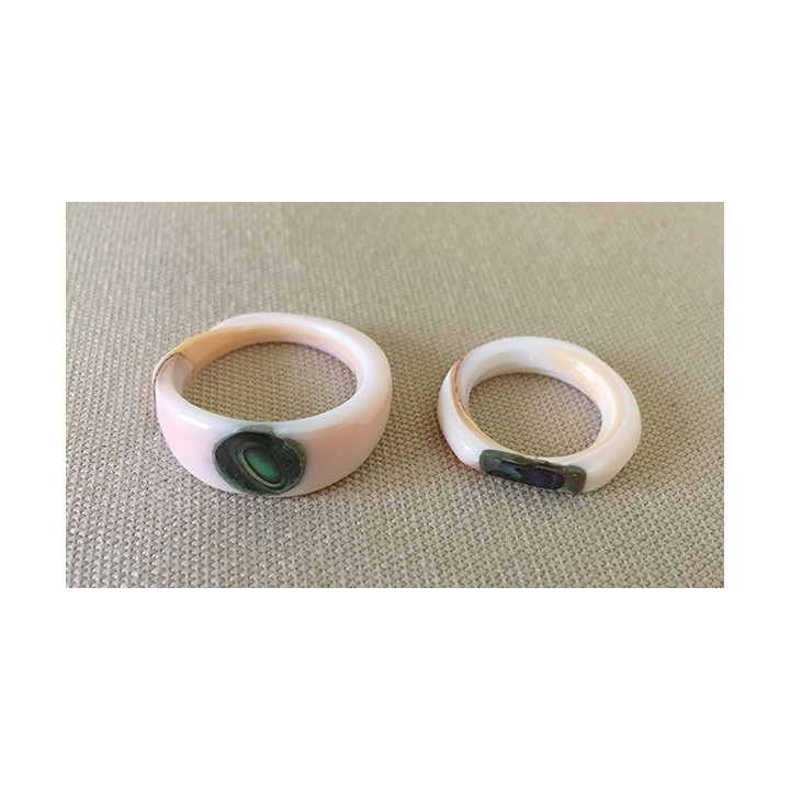 Bague Luhuanus avec Abalone Incrustée (lot de 36)